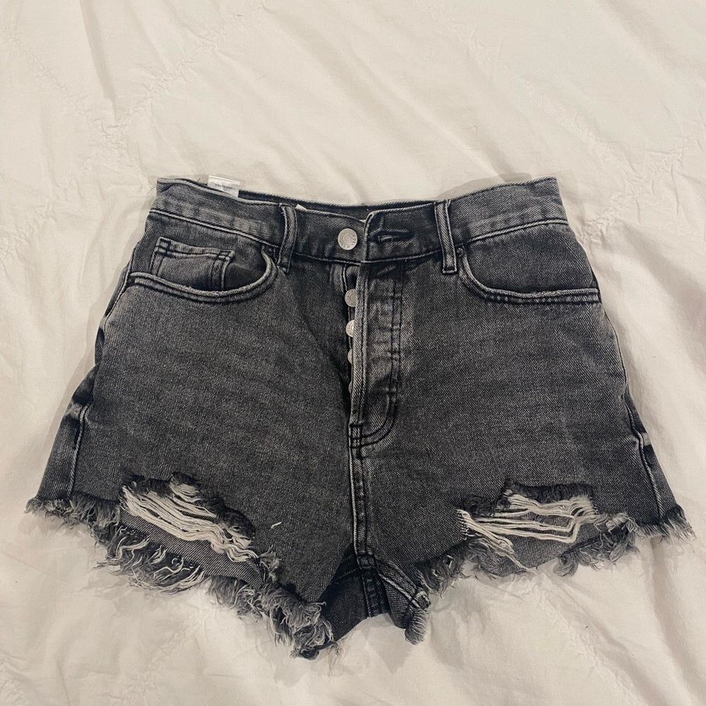 pacsun black jean shorts